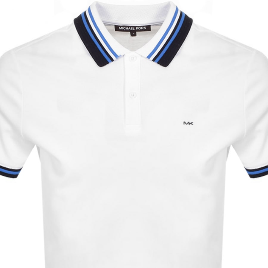 Alternative Image for ProductMichael Kors Texture Tipped Polo White2